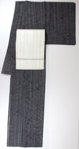 ... kimono [ polyester single . fine pattern . Nagoya obi ] water writing ... obi :. on . san ..:66cm e-601