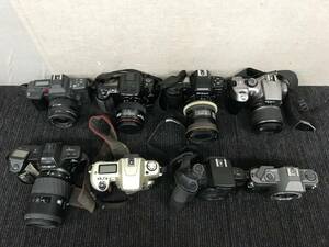 43☆フィルムカメラ まとめ8台 Canon/Nikon/PENTAX/MINOLTA/KYOCERA レンズ付き有り キャノン ニコン 一眼レフ ジャンク 写真追加有り