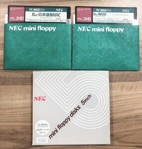 ①☆現状品☆NEC PC-8801MH 5インチFD N88-BASICシステムディスク/デモンストレーションディスク 