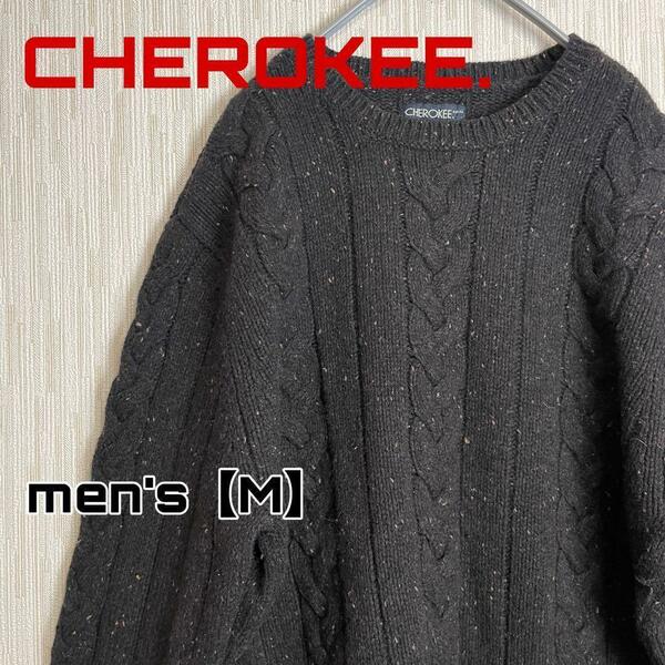 C1073【CHEROKEE.】ニットセーター【M】ブラック