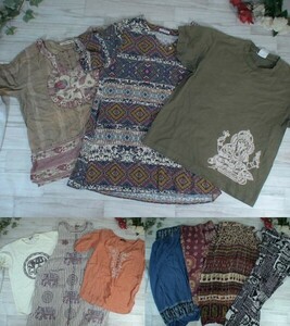 8-1956*M/L size * Asian taste! race pattern various * old clothes item *50 put on set * set sale * old clothes *.* buying up * large amount * wholesale store * dealer * Western-style clothes 