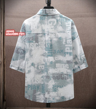 夏新品 メンズ 迷彩柄 半袖シャツ ショートパンツ セットアップ アロハシャツ ハーフパンツ 上下セット サマー 海 M~3XL選択 グリーン_画像4