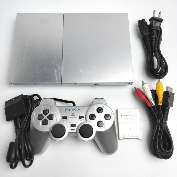 ★薄型★ 動作確認済み PS2 最終生産型 SCPH-90000 サテンシルバー PS2 プレステ2 PlayStation2 SCPH 90000 SS シルバー 薄型