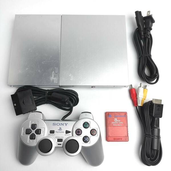 ★薄型★ 読み取り高速 動作確認済み PS2 最終生産型 SCPH-90000 サテンシルバー PS2 プレステ2 PlayStation2 SCPH 90000 SS シルバー 薄型