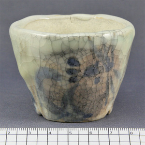 小品盆栽鉢 盆栽鉢 鼠 ミニ盆栽鉢 陶器鉢 丸鉢 (直径6.6cm・高さ5.2cm) 和鉢 プレゼント お見舞い 手びねり鉢 手作り鉢