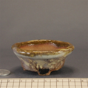 小さな盆栽鉢 ミニ盆栽鉢 父の日 陶器鉢 丸鉢 (直径6.0cm・高さ2.6cm) 和鉢 贈り物 お祝い 手びねり鉢 手作り鉢