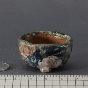 豆盆栽鉢 小さい盆栽鉢 父の日 陶器鉢 丸鉢 (直径4.1cm・高さ2.4cm) 和鉢 贈り物 お祝い 手びねり鉢 手作り鉢