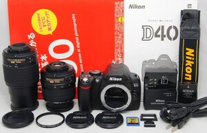 ●美品●初心者入門フルセット● Nikon ニコン D40 純正 Wレンズセット AF-S 18-55 55-200 ●届いたらすぐに撮影OK●丁寧な対応で安心D70