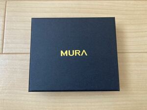 MURA 二つ折り財布 メンズ ブランド 本革 薄い box型小銭入れ　ブラック