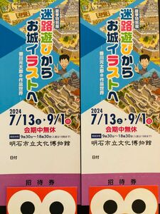 迷路遊びからお城イラストへ 明石市立文化博物館 招待券２枚