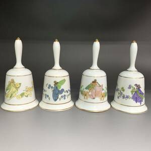 FRANKLIN PORCELAIN フランクリン・ポーセリン　ディナーベル　ハンドベル　4種セット　花の妖　陶器製