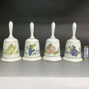 FRANKLIN PORCELAIN フランクリン・ポーセリン ディナーベル ハンドベル 4種セット 花の妖 陶器製の画像8