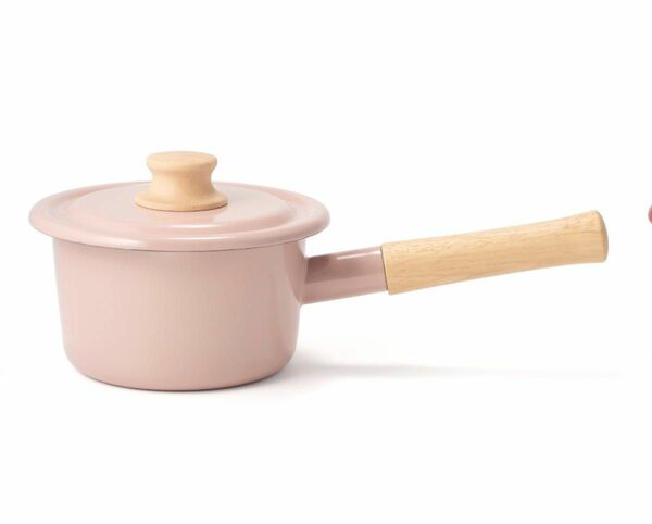 新品　富士ホーロー ミルクパン 鍋 14cm コットンシリーズ　アッシュピンク 片手鍋　離乳食