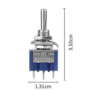 ミニマイクロトグルスイッチ AC 6A/125V 15個セット トグルスイッチ オン/オフ SPDT ミニ3ピン 2ポジションラッチ トグルスイッチ