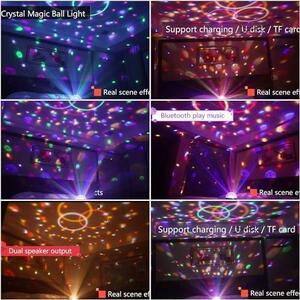 CHINLY 舞台照明 ステージライト ミラーボール 12色 RGB多色変化 Bluetooth機能 音声制御 回転ライト 水晶魔球 ミラーボール パーティー DJ