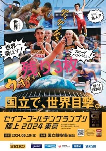 チケットぴあ セイコー ゴールデングランプリ陸上 A席 自由席　5/19（日）国立競技場　残り3枚