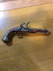  antique model gun trout Kett gun piste ruLONDON HAWKINS ornamental gun replica collection interior old style gun flint lock present condition goods 