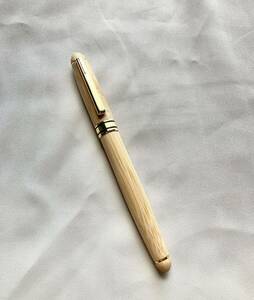 竹製万年筆　難有　コンバータ付　木目　白木　筆記具(538)