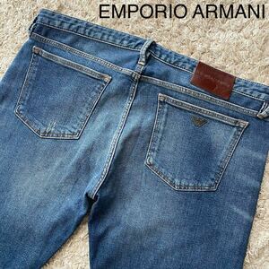  ultimate beautiful goods / rare XXL size * Emporio Armani Denim jeans EMPORIO ARMANI G bread pants Eagle Logo metal fittings stretch ji- bread 36