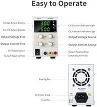 安定化電源 可変直流安定化電源 0-30V 0-5A 3桁電圧電流表示 安全保護 低ノイズ試験修理、研究室、バッテリー充電、老化、_画像3