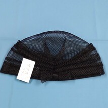 ターバン 帽子 (黒色) メッシュ 軽量 日本製 ヘアロス ヘアケア 抗がん剤治療 医療用帽子 医療用キャップ メッシュ帽子_画像5