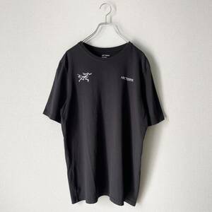 即完売 ARC'TERYX アークテリクス SPLIT SS Tシャツ ロゴ コットン 始祖鳥 M 黒 ブラック 