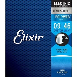 Elixir エリクサー エレキギター弦 12025 POLYWEB Custom Light 09-46 カスタムライト 正規品