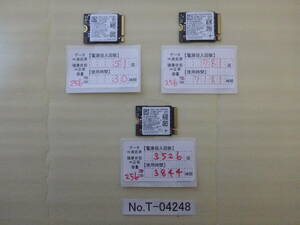 管理番号　T-04248 / SSD / SAMSUNG / M.2 2230 / NVMe / 256GB / 3個セット / ゆうパケット発送 / データ消去済み / ジャンク扱い