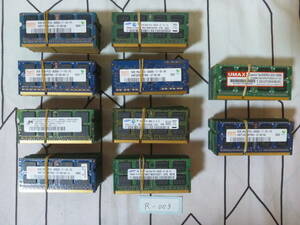  control number R-003 / Note PC for memory / DDR3 / 2GB / 100 pieces set / PC3-8500 / operation not yet verification / Yupack shipping 60 size / junk treatment 