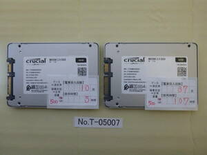  control number T-05007 / SSD / crucial / 2.5 -inch / SATA / 500GB / 2 piece set /.. packet shipping / data erasure ending / junk treatment 