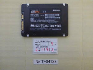 管理番号　T-04188 / SSD / SAMSUNG / 2.5インチ / 2TB / ゆうパケット発送 / データ消去済み / ジャンク扱い