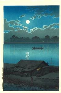 * old manner * river .. water [. river. month ] red feather .. poetry person .. woodcut house Showa era. wide -ply north . Watanabe . Saburou .. new woodcut Robert Mueller new woodcut Showa era 4 year. work 