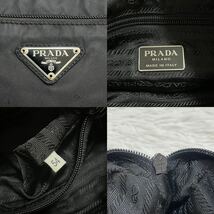 PRADA プラダ ショルダーバッグ ブラック ミニショルダーバッグ カメラバッグ テスートナイロン クロスボディ レザー ロゴプレート 黒 1円_画像10