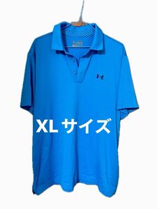UNDER ARMOUR/アンダーアーマー ヒートギア ポロシャツ サイズXL ブルー ゴルフウェア 半袖ポロシャツ 半袖
