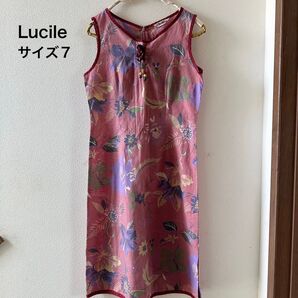 Lucile ワンピース 花柄 ノースリーブ ノースリーブワンピース