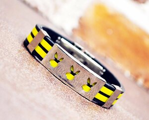 # free shipping new goods * evolution series Neo black germanium sport bracele ( rabbit type .) black / yellow 