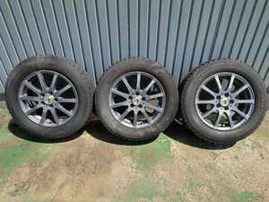 中古タイヤ アルミホイール 3本セット FOUR FORCE 01 195/65R15 15x6J 5 114.3 45