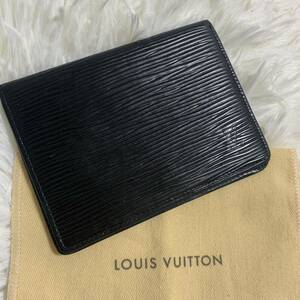 【袋付き】LOUIS VUITTON ルイヴィトン　エピ　ポルト 2 カルト ヴェルティカル パスケース 定期入れ　M63202 レザー　ブラック 黒　