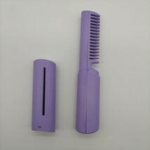 【訳あり セール】ブラシアイロン　紫　ヘアアイロン コードレス USB充電_画像2