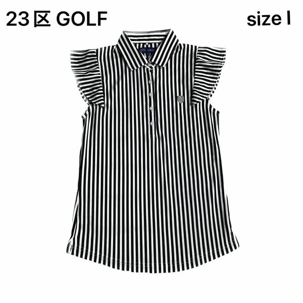 23区 GOLF　ゴルフ　ポロシャツ　トップス　ストライプ　Ⅰ　Sサイズ相当