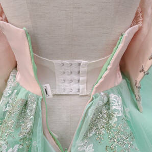 [ 送料無料 ] Scena Duno シェーナドゥーノ ウエディングドレス 5-9号 フリーサイズ カラードレス Mグリーン × サーモンピンクの画像9