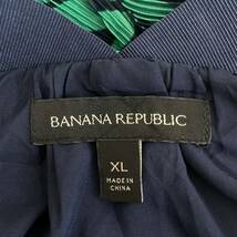 バナナリパブリック banana republic 総柄ワンピース リゾートドレス プリーツ加工 リーフ模様 緑色 XL 古着 240428-105_画像10