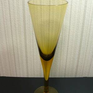 昭和レトロ ワイングラス アンバーカラーの画像4