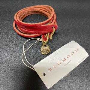 re dome -nREDMOON leather bracele original leather brass Conti . unused red red accessory made in Japan MADE IN JAPAN