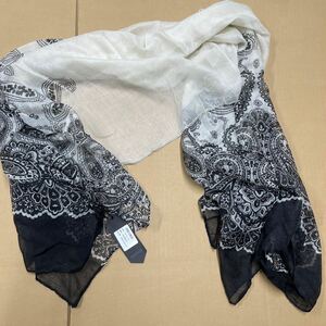 SSEINSE センス ペイズリー柄 パシュミナ ストール マフラー スカーフ Pashmina 未使用 ブラック 