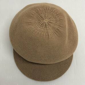綿ニットのキャスケット 帽子 ニット帽 ニットキャップ キャメル ブラウン 57cmの画像4