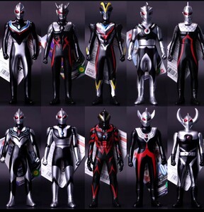 中国バンダイ限定ウルトラマン10体セットカオスロイドソフビ激レアエースセブンタロウベリアルティガブラックシリーズ2