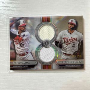 2024 Topps Tribute Byron Buxton Carlos Correa dual relic jerseyカード　199枚限定