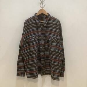 Patagonia パタゴニア HEAVY FLANNEL SHIRT ヘビーフランネルシャツ brown boarder ブラウン ボーダー XLサイズ　662653