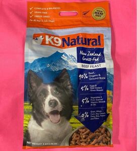 新品未開封正規品K9ナチュラルビーフ・フィースト　グレインフリー　3.6kg (14.4kg) 牛肉　全犬種対応リピーター様割引有